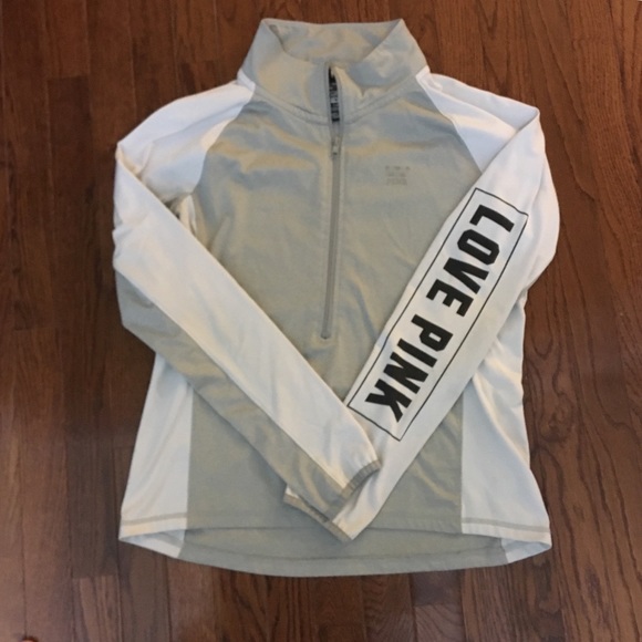 PINK Victoria's Secret Tops - Pink half-zip jacket in gray
